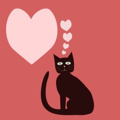 Communication bubble heart - brown green-eye cat