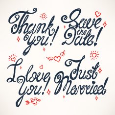 Set of four greetings
