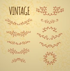 Set of vintage ornaments for design cards invitations