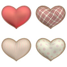 Heart-shaped soft toy set isolated EPS 10 N2