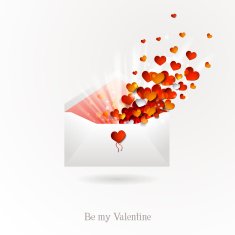 Love letter Open envelope with hearts Congratulations on Valentine's Day N2
