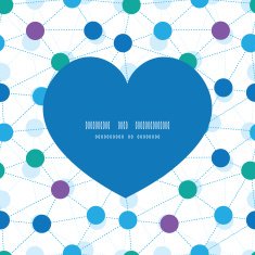 Vector connected dots heart silhouette pattern frame N2