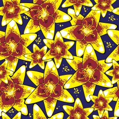 yellow lily seamless pattern