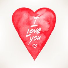 card with a watercolor heart