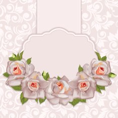 Elegant wedding invitation with roses