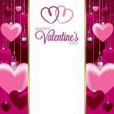 Heart Balloon bunch Valentine card in vector format N5