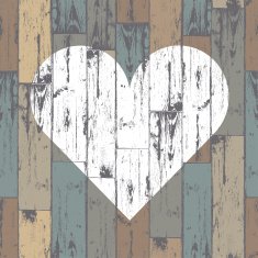 White heart on wooden background Vector EPS10