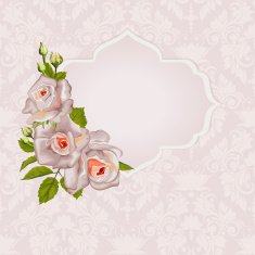 Beautiful bouquet in vector Elegant wedding invitation with roses