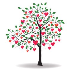 Valentines tree background vector illustration