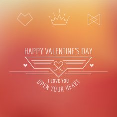 Valentine's Day Card - with Love Quote in vector N5