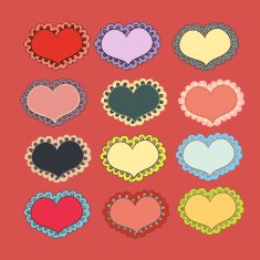 Set of holiday hearts N2