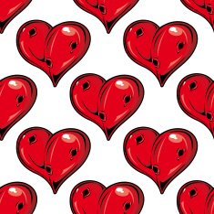 Red Valentines hearts seamless pattern