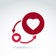 Hearts and arrows romantic conversation icon vector conceptual
