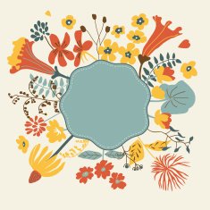 Floral cartoon card N2
