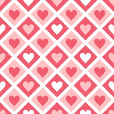 Seamless pattern of hearts and geometrical shapes N2