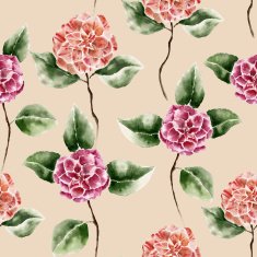 Seamless pattern with Ñamellia flower N9