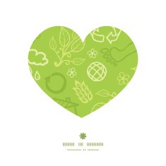 Vector environmental heart silhouette pattern frame