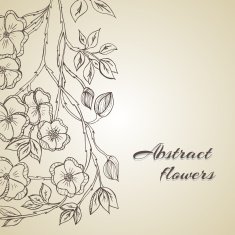 Abstract background with flowers in vintage style N35