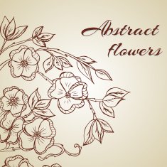 Abstract background with flowers in vintage style N36