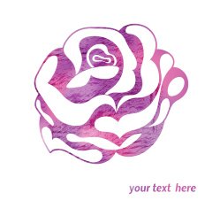vintage floral card with rose N2