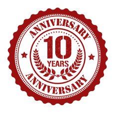 ten years anniversary stamp
