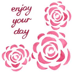 Motivational card with watercolor roses