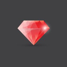 Red diamond gemstone illustration