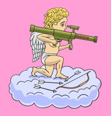 Cupid with a grenade launcher