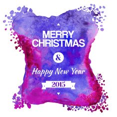 Watercolor christmas label cold design background