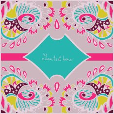 Greeting Card with Abstract Flowers N2