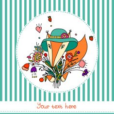 Nice card with fox and floral elements N2