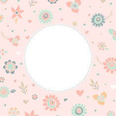 Vector floral frame in pastel color N4
