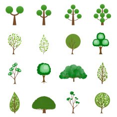 Tree icon set on white background free image download