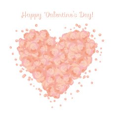 vector heart made of roses for valentine's day