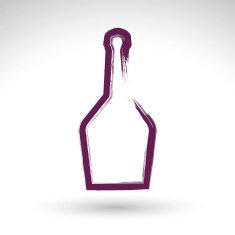 Hand drawn empty bottle of rum brush drawing icon