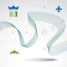 Dimensional motif elegant flowing curves light background