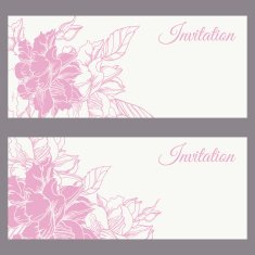Elegant wedding invitation card templates with rose flowers