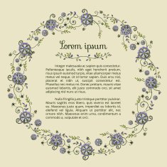Template for textblock with floral round frame