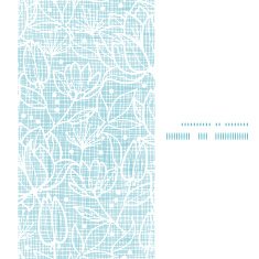 Blue lace flowers textile vertical frame seamless pattern background
