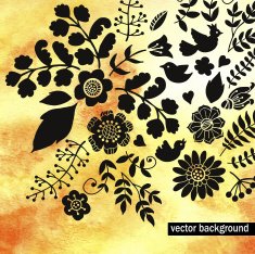 Bright golden floral background