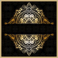 Abstract background lacy frame border pattern invitation card design