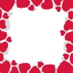 Hearts border made in contemporary geometric style vector N2