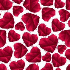 Red hearts seamless pattern geometric contemporary style N2
