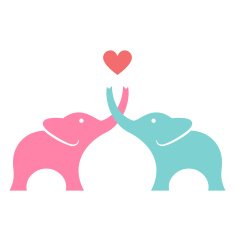 Elephants in love - VECTOR N3