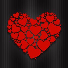 Valentines Day Paper Heart Backgroung Vector Illustration N3
