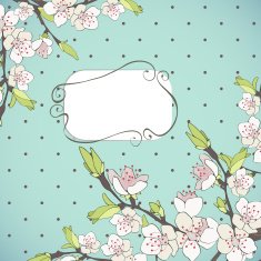 Cherry branch in blossom Seasonal background