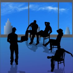 Vector Silhouette Of People N407