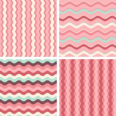 Vector seamless tiling patterns - geometric waves