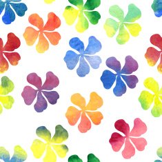 seamless vector watercolor pattern with flowers