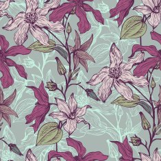 vintage vector floral seamless pattern N6